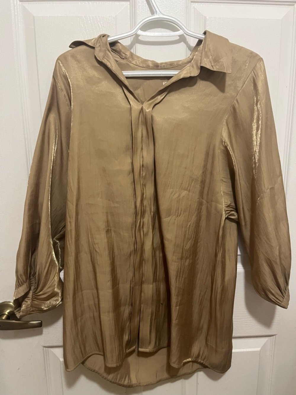 Chico's Gold-Tone Satin Blouse